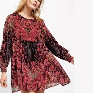 Free People Mirror Mirror Velvet Mini Dress